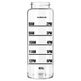 HelloMissilia #HUSTLE Wide Mouth Water Bottle, 32oz | Time Marked Measurements